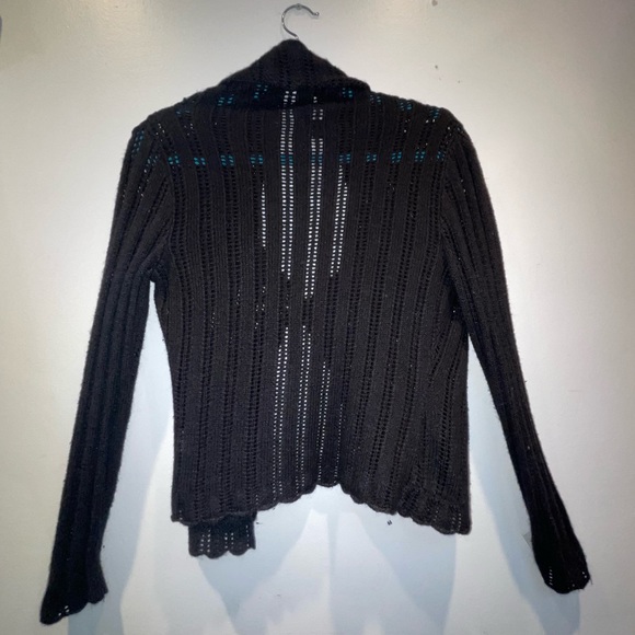 Black Mossimo Ramie Blend Waterfall Cardigan | Size Small - Picture 6 of 8
